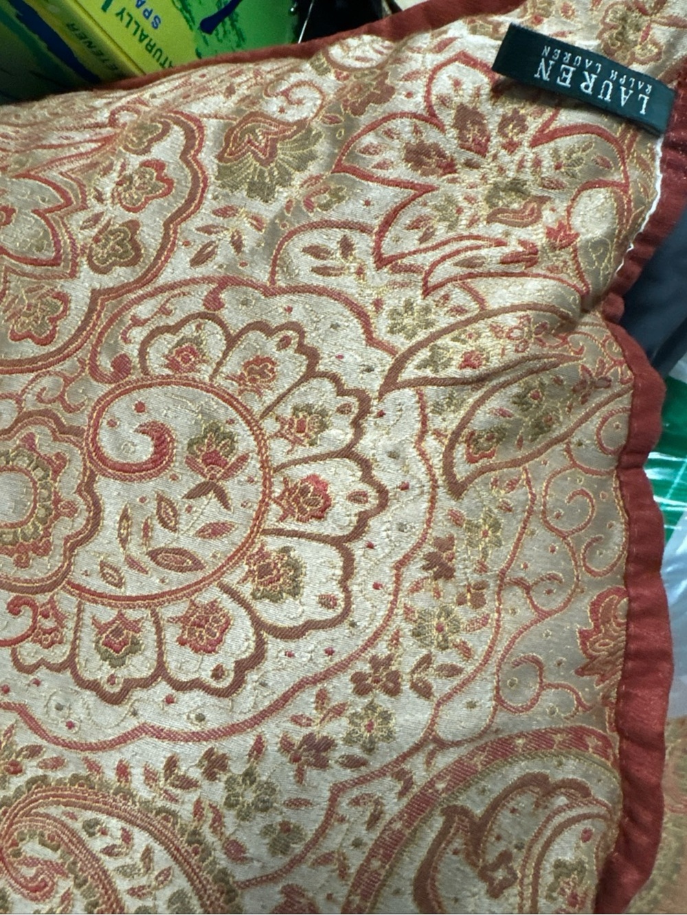 Lauren Ralph Lauren Dalmenci Rust/Gold Medallion Jacquard Accent Pillow